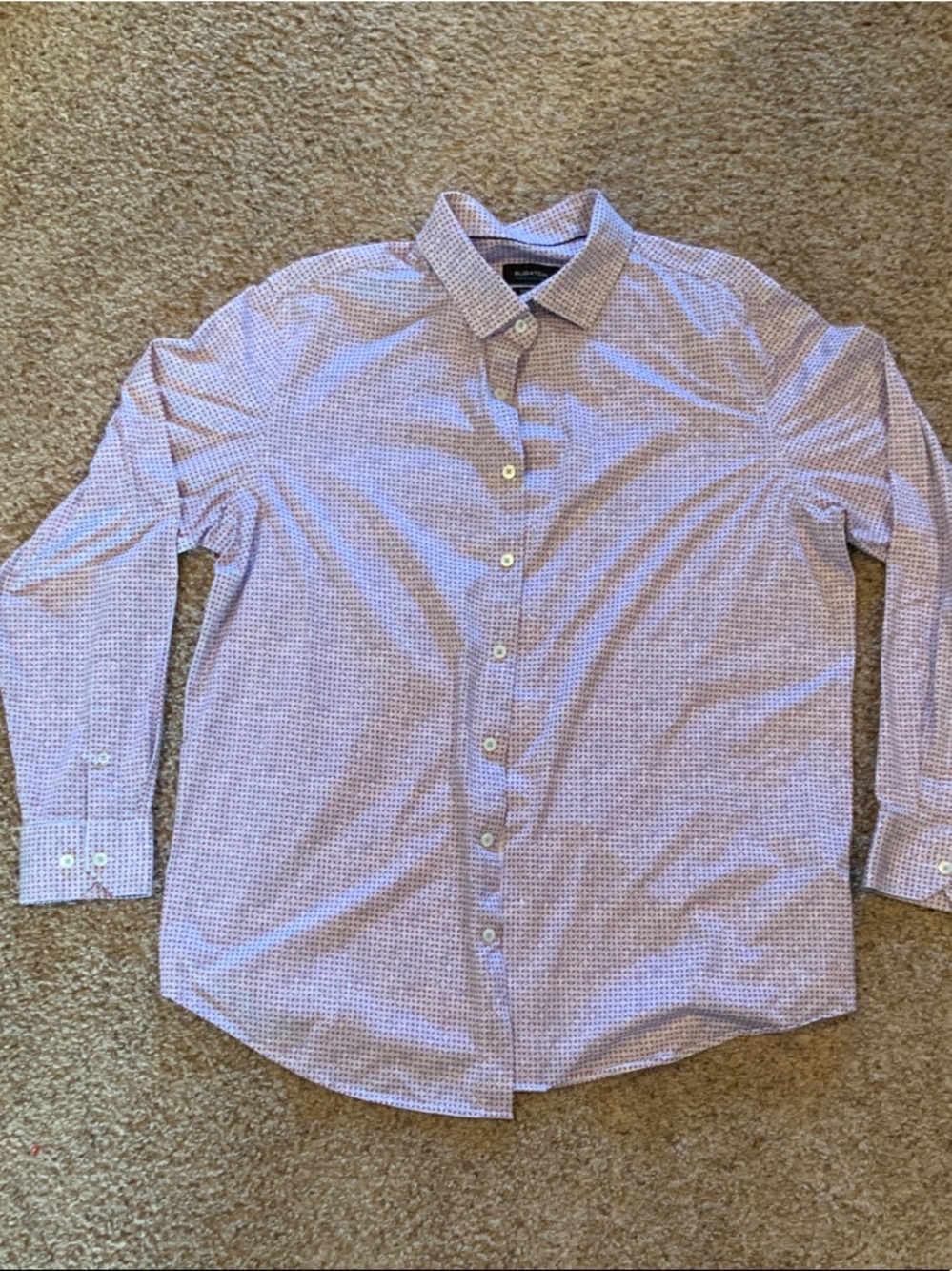 Dockers Men’s Light Purple Micro-Print Button-Up Dress Shirt